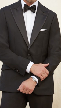 Formal suit and tuxedo black stretch solid